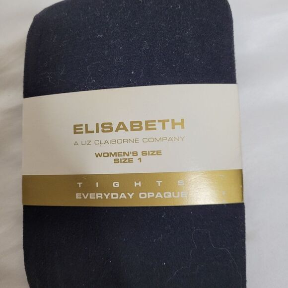 NEW VINTAGE 90s 3 black opaque Liz Claiborne minimalist tights size 1 L/XL - Picture 4 of 6